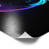 Neon Oneindigheidssymbool met Glowende Kolibrie Foto Afdruk (Hoek)