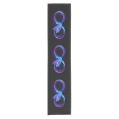 Neon Oneindigheidssymbool met Glowende Kolibrie Korte Tafelloper (Voorkant)