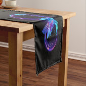 Neon Oneindigheidssymbool met Glowende Kolibrie Korte Tafelloper (Voorbeeld)