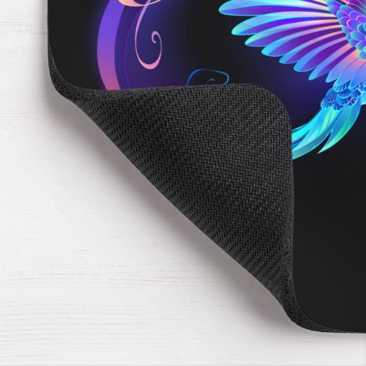 Neon Oneindigheidssymbool met Glowende Kolibrie Muismat (Hoek)