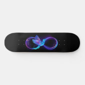 Neon Oneindigheidssymbool met Glowende Kolibrie Persoonlijk Skateboard (Horizontaal)