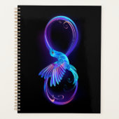 Neon Oneindigheidssymbool met Glowende Kolibrie Planner (Voorkant)