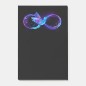 Neon Oneindigheidssymbool met Glowende Kolibrie Post-it® Notes (Voorkant)