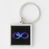 Neon Oneindigheidssymbool met Glowende Kolibrie Sleutelhanger (Voorkant)