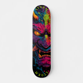 Neon Oni Mask - Limited Edition Graffiti Street Persoonlijk Skateboard