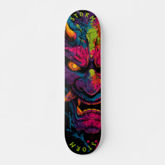 Neon Oni Mask - Limited Edition Graffiti Street Persoonlijk Skateboard