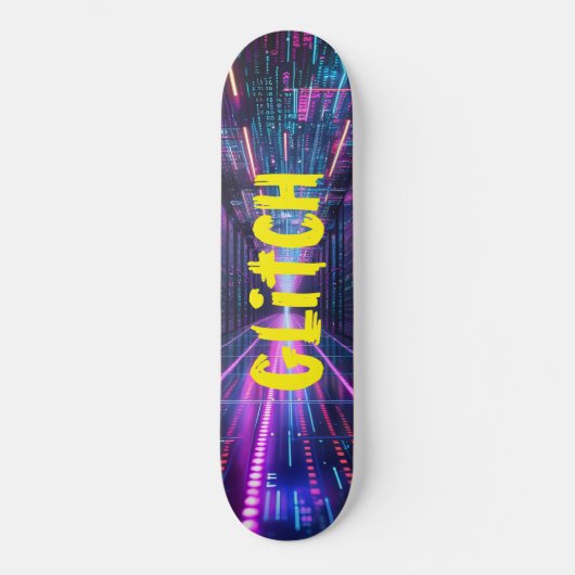 NEON ontwerp Skateboard MET GLITCH (Voorkant)
