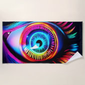 Neon Oog Droom Strandlaken (Voorkant)