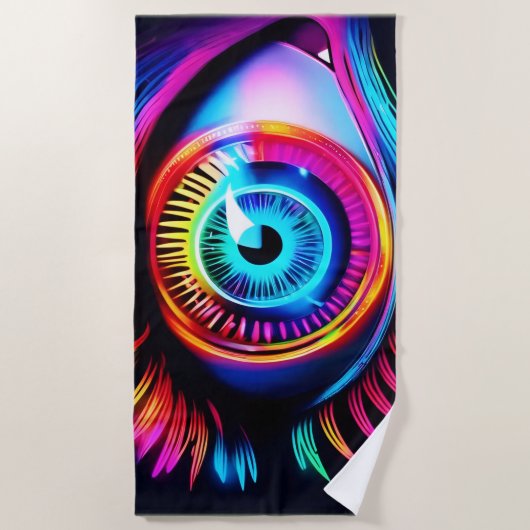 Neon Oog Droom Strandlaken (Voorkant)