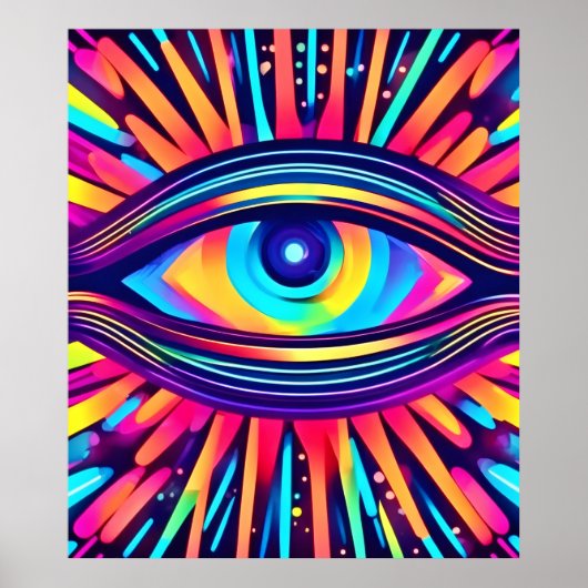 Neon Oog van de Kosmos Poster (Voorkant)