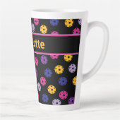 Neon op zwart pickleball, aangepaste naam latte mo mok (Rechts)