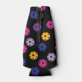 Neon op zwarte pickleball, aangepaste tekst flesjeskoeler (Achterkant)