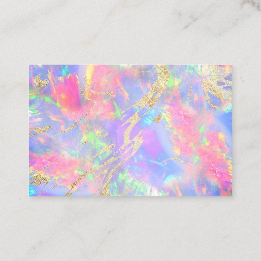 Neon opal achtergrond bedankje visitekaartje (Achterkant)