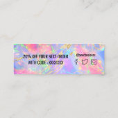 Neon opal achtergrond mini visitekaartje (Achterkant)