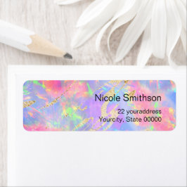 neon opal achtergrondlabels etiket