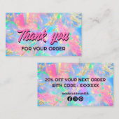 Neon Opal Dank u visitekaartje (Voorkant / Achterkant)