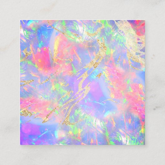 neon opal dank u voor uw bestellingsplek vierkante visitekaartje (Achterkant)