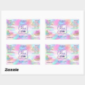 Neon Opal Holographic 4 OZ Cosmetische Fles Label (Vel)