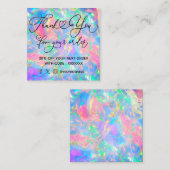 Neon Opal Stone Bedankt voor uw bestelling Vierkante Visitekaartje (Voorkant / Achterkant)