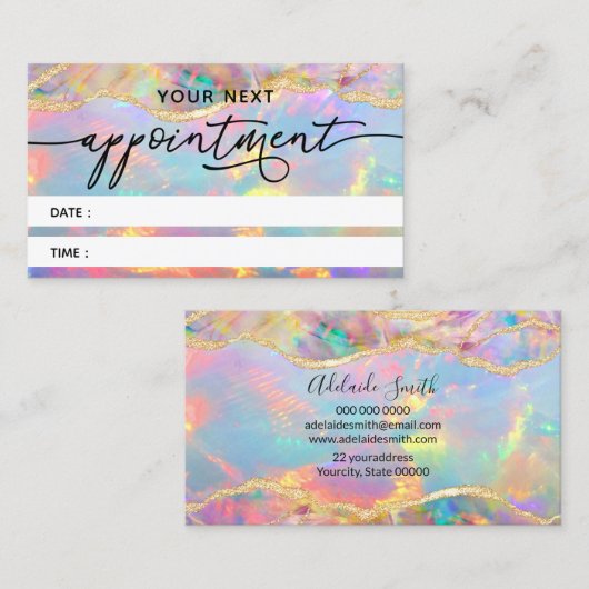 neon opal textuurkaart visitekaartje (Voorkant / Achterkant)