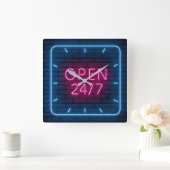 Neon Open Sign Square Wall klok (Huis)
