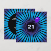Neon Optical Illusion 21st Birthday Party Kaart (Voorkant / Achterkant)