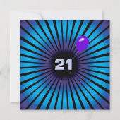 Neon Optical Illusion 21st Birthday Party Kaart (Voorkant)