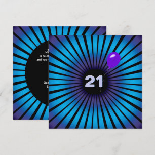 Neon Optical Illusion 21st Birthday Party Kaart