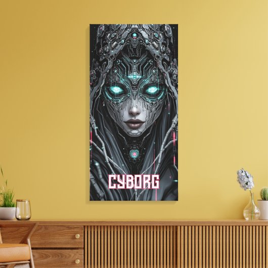 Neon Oracle Cyborg Canvas Afdruk (Insitu (Woonkamer))