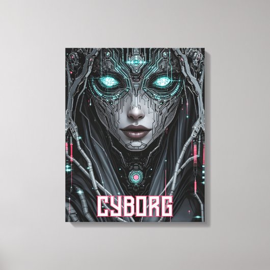 Neon Oracle Cyborg Canvas Afdruk (Voorkant)