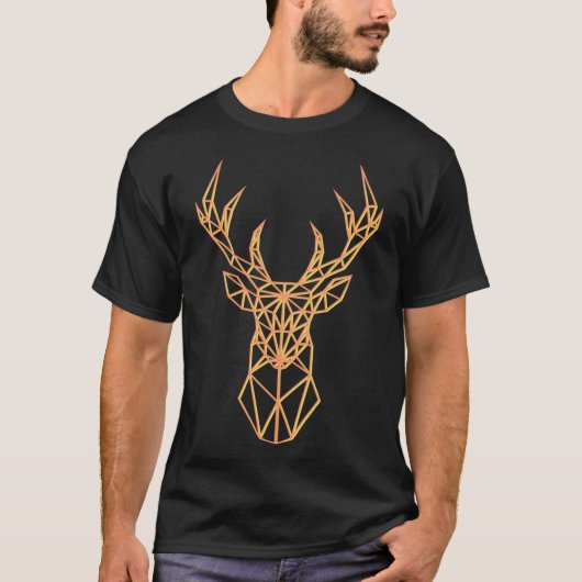 Neon Orange Deer Head -  Polygon Antlers Classic T T-shirt (Voorkant)