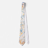 Neon Orange Yellow Blue Curvy Line Pattern -COOL Stropdas (Voorkant)