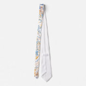 Neon Orange Yellow Blue Curvy Line Pattern -COOL Stropdas (Achterkant)