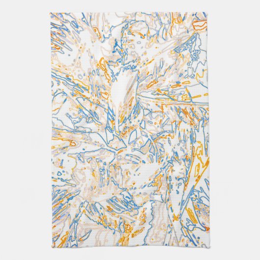 Neon Orange Yellow Blue Curvy Line Pattern -COOL Theedoek (Verticaal)