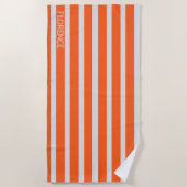 Neon oranje cabana strepen - badhanddoek (Voorkant)