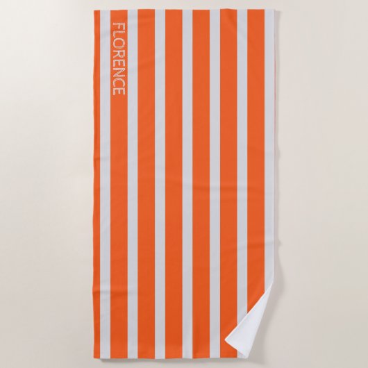 Neon oranje cabana strepen - badhanddoek (Voorkant)