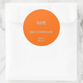 Neon Oranje Custom Ronde Sticker (Tas)