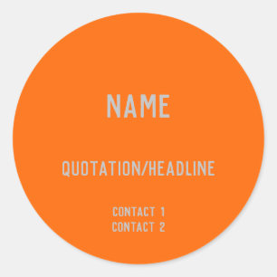 Neon Oranje Custom Ronde Sticker