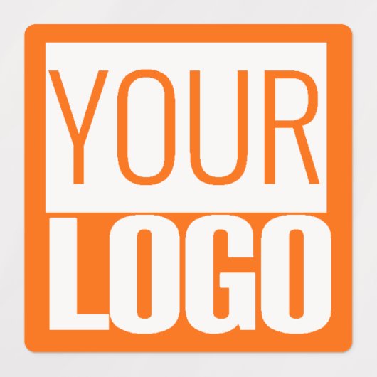 Neon oranje effen kleur - Custom logo Labels (Design 1)