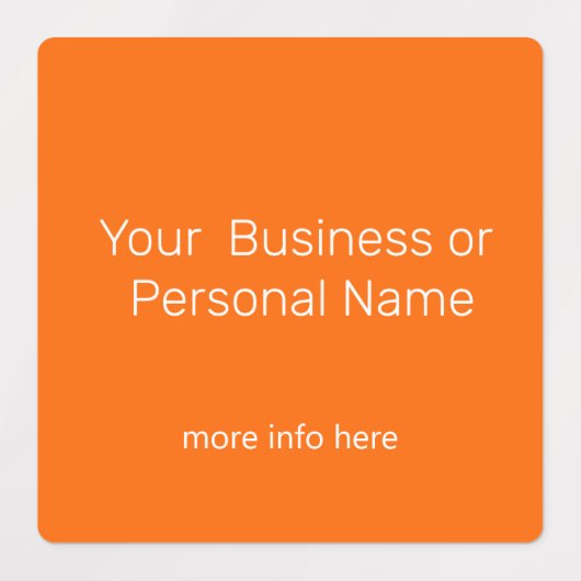 Neon oranje effen kleur - Custom logo Labels (Design 2)