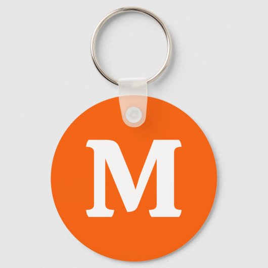 Neon Oranje Effen Kleur Sleutelhanger (Voorkant)