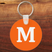 Neon Oranje Effen Kleur Sleutelhanger (Voorkant)