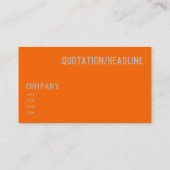neon oranje effen kleur visitekaartje (Achterkant)