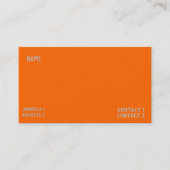 neon oranje effen kleur visitekaartje (Voorkant)