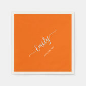 neon oranje elegant script servet (Voorkant)