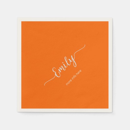 neon oranje elegant script servet (Voorkant)