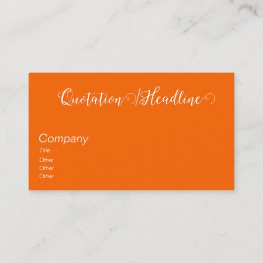 neon oranje - elegant script visitekaartje (Achterkant)