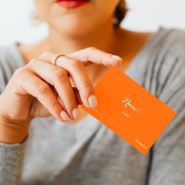 neon oranje - elegante script visitekaartje