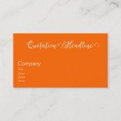 neon oranje - elegante script  visitekaartje (Achterkant)