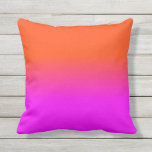 Neon Oranje en Hot Pink Ombre Shade Kleur Vervagen Buitenkussen<br><div class="desc">Neon Oranje en Hot Pink Ombre Shade Kleur langzaam verdwijnen. Ombre-schaduwen gaan van roze warme roze naar neon-sinaasappel in dit zonnepalet neon, oranje, warm, roze, ombre, shade, color, fade, trend, bright, fluorescent, highlighter, school, kinder, grappig, dorm, decor, tint, bright neon roze, helder roze, neon oranje, hot roze, ombre shade, color...</div>